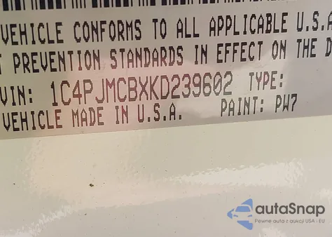 2019 Jeep Cherokee Latitude 4X4 z USA, uszkodzony, nr VIN 1C4PJMCBXKD239602